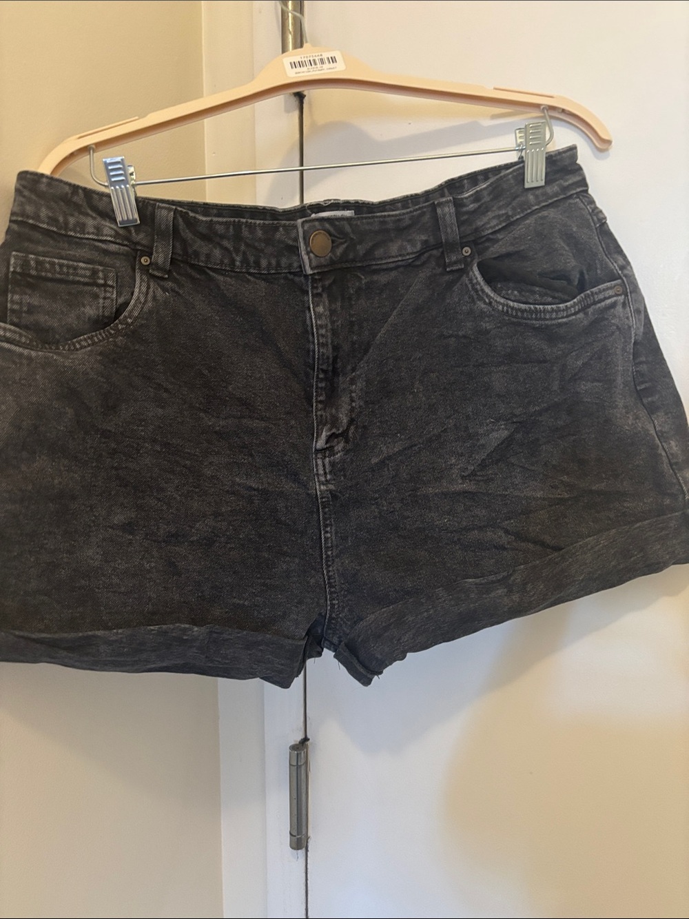 Cotton On Washed Black High-Rise Jean Shorts
